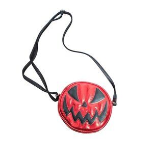 Love Pain & Stitches Pumpkin Kult Mean Baby Red Metallic Pumpkin Purse